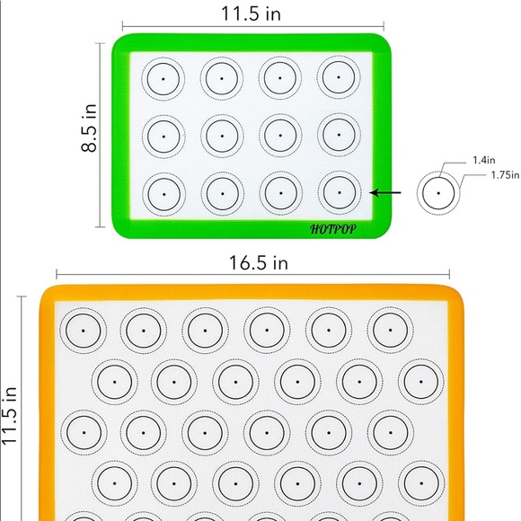 4 Pack Silicone Nonstick Baking Rolling Mats - Picture 2 of 8